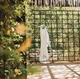 Wedding Dress in the Wisteria Chapel at The Bezerra Downtown